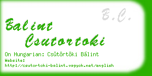 balint csutortoki business card